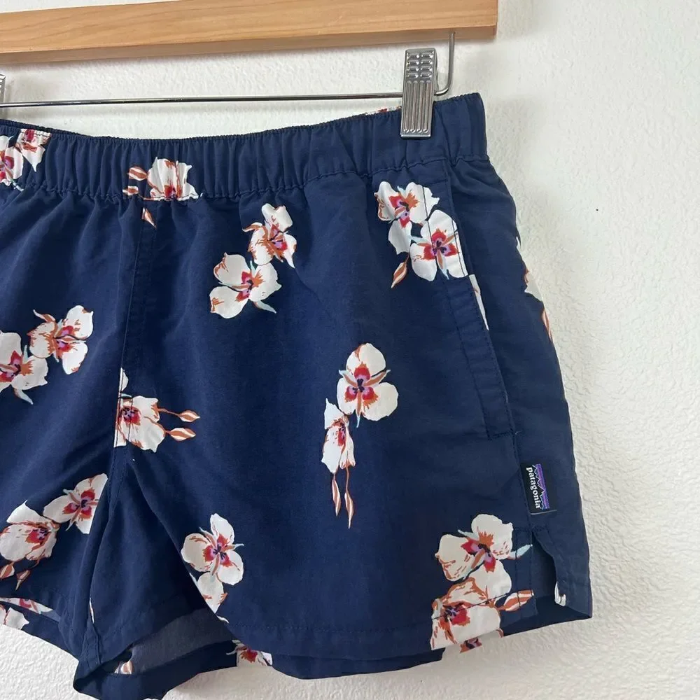 Patagonia Barley Baggies Floral Shorts Blue Size M